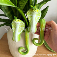 Creative Resin Decorative Green Lemon Cobra Potted Plant Decoration Summer Fresh Personality Hanging Basket Decoration