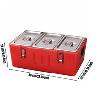 3 Compartment Food Warmer Keeps Hot or Cold Thermal Container Multi-Layer Construction Insulated Food Carrier for Restaurants, Picnic