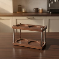 Coffee Tamper Station Rack Wooden Coffee Accessories Organizer Rack Organized Coffee Tamper Holder Station for Cafe