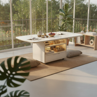 Multi-Functional Lift-Top Coffee Table Adjustable Height Convertible Lift-Top Table Easy to Move Living Room Furniture Space-Saving for Apartment Dwellers, Homeowners, Home Office Workers, Small Areas, Dining