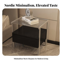 Single-Drawer Nightstand Modern design & aesthetic Bedside Cabinet Narrow dimension for Bedroom