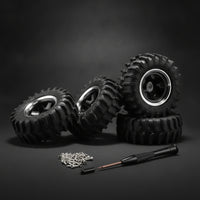 4 Pieces Wheel with Tire Tire and Wheel Set Heavy-Duty Beadlock Wheels for SCX30