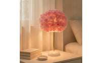 Decorative Rose Flower Table Lamp Ambient Lamp with Rose Lampshade Button-Switch Night Light Elegant for Bedroom, Nightstand, Reading Corner