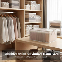 6 Pieces Transparent Clothing Box Clear View viewing panel Closet Storage container Stackable