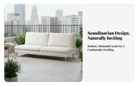 space-saving Design Armless 2-Seater Sofa Minimalist stylish Armless Two-Seater Settee Wooden Legs Loveseat Sturdy Frame for Apartment Dwellers, Young Adults, Students, Balcony, Bedroom, Office