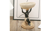 Resin Tribal Figure Key Holder Creative Design Kneeling Man Statue with Bowl Multi-Functional Home Decoration for Office