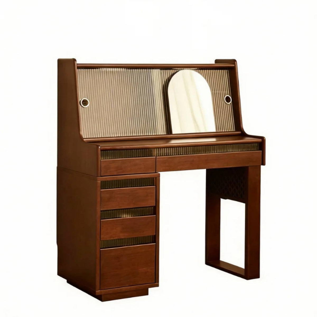 Nordic Design Vanity Set with Side Cabinet Vintage visual appeal Dressing Table Integrated Storage Makeup Desk Space-Saving for Apartment Dwellers, Adults, Teenagers, Small areas, Home, step-in Closet