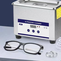 Ultrasonic Cleaner with Basket and Numeric Display Stainless Steel Digital Ultrasonic Cleaner Compact Cleaning Machine for Jewelers, Home, Workshops