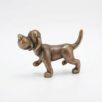 Dog Figurine Bronze Dog Figurine with Weighted Base Sculpted for Desk, Office
