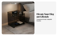 C-Shaped End Table Space-Saving Household Furniture Sturdy Frame for Living Room