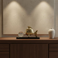 Geometric Crystal Fish Ornament Modern Deluxe Crystal Fish Statue Good Luck Symbol Display Item for Office