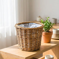 Home Decoration Willow Plant Pots for Indoor Plants, Two-Tone Wicker Basket for Storage, Tapered Indoor Plant Pot, Organiser Box Pack 1