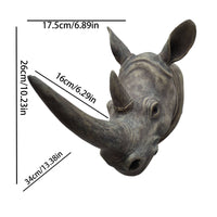 House Decoration Stone-Like Finish 3D Effect Rhino Head Wall Mount