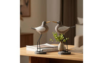 2 Pieces Bird Figurine with Base Nature-Inspired Sculpture Earthy for Tabletop