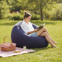 Flocked Inflatable Bean Bag Chair Portable Inflatable Beanbag Quick Setup Inflate Chair Comfortable for Dorm Room