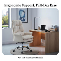 Adjustable Height High-Back Task Chair with Wheels Reclining Backrest Luxuriously Cushioned High-Back Recliner Soft Cushion Swivel Armchair Ergonomic Design for Gamers, Students, Dormitory, Study Room, Bedroom