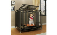 Heavy Duty Slanted Top Dog Crate Sturdy Dog Cage with Casters Long-Lasting Multi-Door Pet Cage Escape-Proof for Dogs, Young Dogs, Living Room