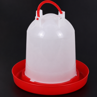 Poultry Feeder Waterer Set of 5 For Chickens Ducks Geese Automatic Feeding Automatic Watering Feeder Waterer Thick Plastic White Red Yellow Transparent