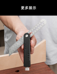 Adjustable Angle Ruler Woodworking Tool for Marking, Measuring, Metric and Imperial, Adjustable, DIY Dovetail, Ganwei