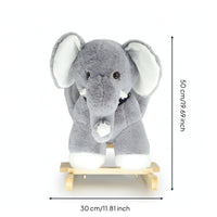 Soft Rocking Animal Padded Rocking Animal with Wooden Rockers Rideon Plaything for Young Children, Playroom
