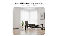 Space-Saving Foldable Pilates Reformer Multifunctional Pilates Core Bed Adjustable Resistance Folding Reformer Machine High-Density Padding for Beginners, Advanced Users, Adults, Strength Training, Gym, Indoor