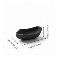 Carbonized Artisan-Crafted Wooden Tray Wabi-Sabi Wood Tray with Raised Sides Organic Shape Hand-Made for Home Decorators, Minimalists, Tabletop Decor, Tea Setups, Coffee Table
