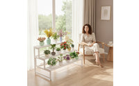 Floor-Standing 3-Tier Plant Stand Slatted 3 Tier Plant Stand Decorative Shelving Unit Space-Saving for Gardeners, Balcony, Patio, Living Room, Corner