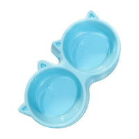 Double Pet Bowl Glossy Feline Bowl Integrated Unit for Feeding