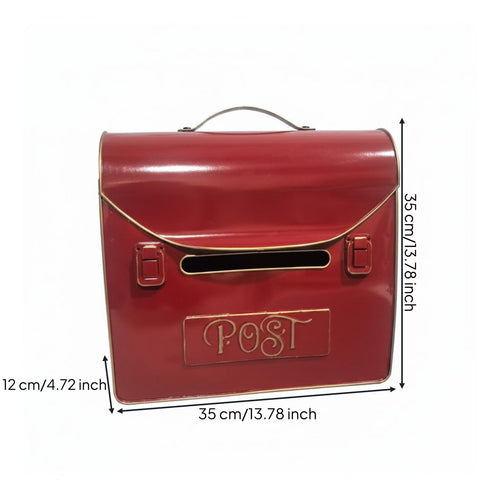 Vintage Wall Mount Mailbox Rustic Decor Briefcase Design Letterbox for Patio