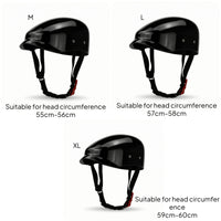 Half Helmet with Goggles Slim-Fit Vintage Scooter Helmet Quick-Release Glossy for Commuters, Commuting