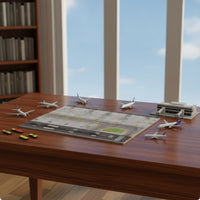 Airport Display Board Wooden Airport Diorama Board Detailed Mat for Shelf