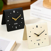 Non-Ticking Modern Bedside Clock Decorative Small Square Table Clock Compact Home Decor Easy to Read for Students, Dorm Room, Bedroom, Office