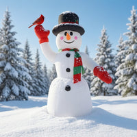 Inflatable Snowman with Top Hat Giant Christmas Inflatable Snowman Yard Decoration Freestanding Outdoor for Garden, Storefront
