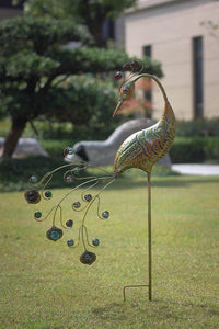 铁艺立体复古孔雀装饰花插庭院花园田园插件摆件园艺趣味园艺杂货