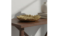 Gilded Leaf Tray Golden Finish Gold Decorative Tray Versatile Decorative Resin Plate for Desktop, Entryway, Washroom