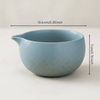 Matcha Bowl with Spout Handmade Ceramic Matcha Whisking Bowl Textured Finish Japanese Style