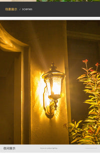 European Retro Outdoor Waterproof Lotus Leaf LED Wall Light for Garden, Villa, Balcony, Corridor