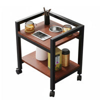 Multi-Tier Utility Shelf Movable Design 2-Tier Serving Trolley Space-Saving Sturdy Construction for Homeowners, Renters, Bedroom