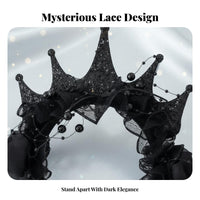 dark romantic & fashion blossom Lace Crown celebration Wear Celebratory Crown Handmade Hair Accessory Colorful for Cosplayers, Party-Goers, Halloween Parties, Costume gatherings, Photo Shoots, Photoshoots