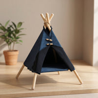 Cat Tent with Wooden Frame Removable Pet Cover Teepee Washable Pet Teepee for Cats, Small Dogs, Living Room, Indoor