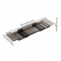 Extendable Bath Tray Water-Resistant Adjustable Bathtub Tray Drainage Holes Non-Slip Bath Shelf