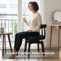 Rotating Dining Chair Vintage & Design Upholstered Rotating Armchair Padded Seat and Backrest Curved Backrestrest for Kitchen