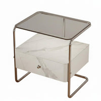 C-Shaped Drawer Unit Modernist aesthetic Nightstand InstallationNo Assembly Required for Small Spaces