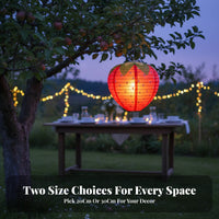 3D Strawberry Paper Lantern, Oval Shape, Children's DIY Party Foldable