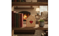 Wooden House Natural Wood House Cutouts Rustic for Windowsill