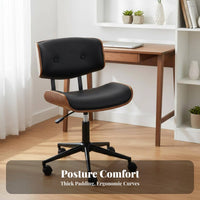 Upholstered Wood-Frame Task Chair Ergonomic Design Office Furniture for Students