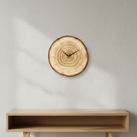 Annual Circle Clock No Installation Wood Slice Wall Clock Decorative