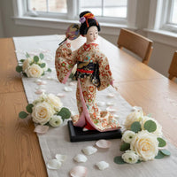 Japanese Geisha Doll Handmade Kimono Lady Figurine Gift Idea for Living Room