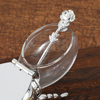 Bee-Shaped Condiment Jar floralHandled Spoon Table Item for Kitchen
