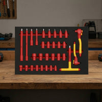 30 Pieces Heavy-Duty Automotive Repair Tool Kit High-Voltage Insulated Tool Kit Portable Insulated Hand Tools Sturdy for Electricians